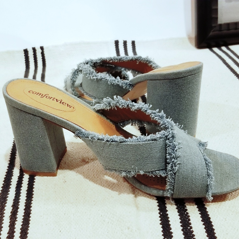SALMA Sandals 11 Denim Mules Slip-on Light Blue